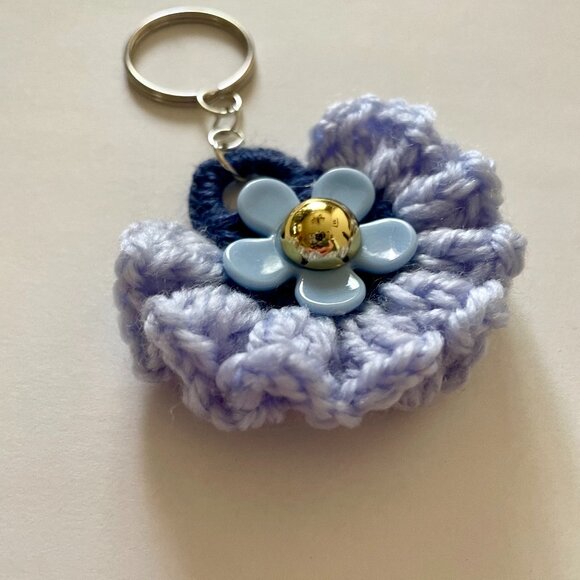 Keychain Charm, Floral Keychain, Crochet Unique Gift, Handmade Bag Charm - Picture 5 of 11